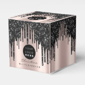 Aangepast Logo Roos Glitter Black Drift Boutique Bedankdoosjes (Voorkant Zijde)