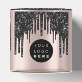 Aangepast Logo Roos Glitter Black Drift Boutique Bedankdoosjes (Bovenkant)