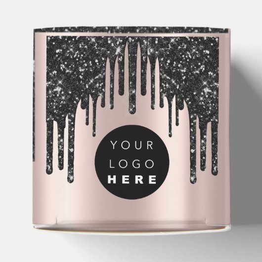 Aangepast Logo Roos Glitter Black Drift Boutique Bedankdoosjes (Bovenkant)