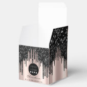 Aangepast Logo Roos Glitter Black Drift Boutique Bedankdoosjes (Geopend)