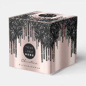 Aangepast Logo Roos Glitter Black Drift Boutique Bedankdoosjes (Achterkant)