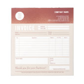 Aangepast Logo Roos Gold Foil Factuurformulier Notitieblok (Voorkant)