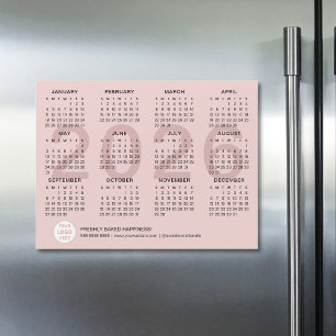 Aangepast logo roze bedrijf 2026 magnetische kalen