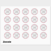 Aangepast logo roze glitter border business bedank ronde sticker (Vel)