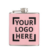 Aangepast Logo roze Heupfles (Voorkant)