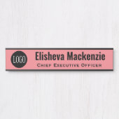 Aangepast Logo Roze Kantoor Deurnaam Bord Ondertek Deurbordje (Voorkant)