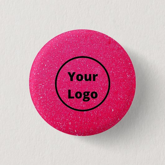 Aangepast logo roze ruw oppervlak afdrukken ronde button 3,2 cm (Voorkant)