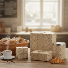 Aangepast logo rustiek brood- en gebakverpakkingsp cadeaupapier