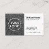 Aangepast logo ruw donkergrijs beton visitekaartje (Voorkant)