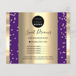 Aangepast logo schoonheid make-up prijs gouden con flyer