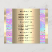 Aangepast logo schoonheid make-up prijslijst holog flyer (Achterkant)