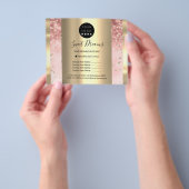 Aangepast logo schoonheid make-up prijslijst Roos Flyer (Hand)