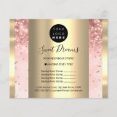 Aangepast logo schoonheid make-up prijslijst Roos Flyer (Voorkant)