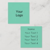 Aangepast Logo, Seafoam Green. Vierkante Visitekaartje (Voorkant / Achterkant)