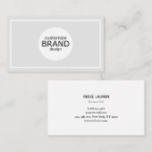 Aangepast Logo Simple Grey Professional-Visitekaar Visitekaartje (Voorkant / Achterkant)