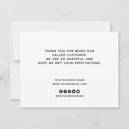 Aangepast Logo Simple Minimalist Modern Script Bedankkaart (Achterkant)
