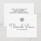 Aangepast Logo Simple Minimalist Modern Script Bedankkaart (Voorkant / Achterkant)