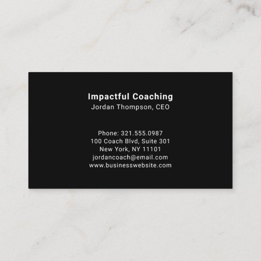 Aangepast Logo Simple Professional Black Modern Visitekaartje (Achterkant)