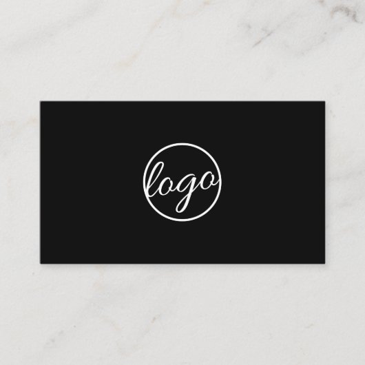 Aangepast Logo Simple Professional Black Modern Visitekaartje (Voorkant)