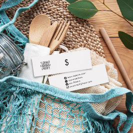 Aangepast Logo Simple White Social Media Price Lab Mini Visitekaartjes