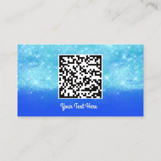 Aangepast Logo sociaal goud QR-code (blauw) Visitekaartje (Achterkant)