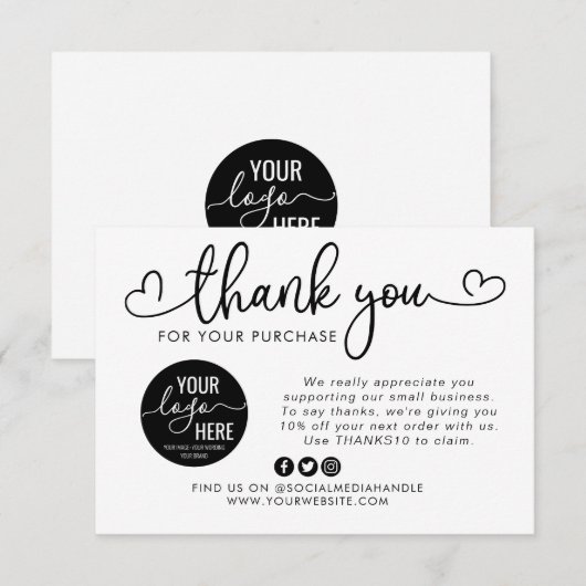 Aangepast Logo sociaal mediakopschrift dan Kaart (Voorkant / Achterkant)