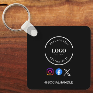 Aangepast logo Social Media account QR-code websit Sleutelhanger