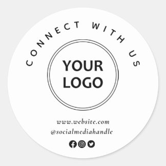 aangepast logo social media bedrijfslabel ronde sticker