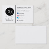 Aangepast logo sociale media pictogrammen minimali visitekaartje (Voorkant / Achterkant)