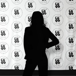 Aangepast logo stap- en herhalingsfotohokje-achter wandkleed