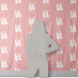 Aangepast logo stap herhaal Roze fotohokje achterg Wandkleed