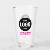 Aangepast logo & tekst 16oz Roze gepersonaliseerde Glas (Achterkant)