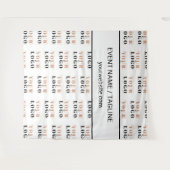 Aangepast logo & tekst half drop repeat witte acht wandkleed (Voorkant (horizontaal))