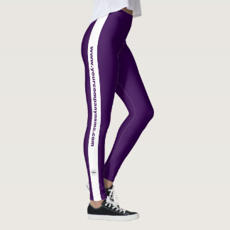 Aangepast Logo & Tekst Promotioneel Paars en Wit Leggings