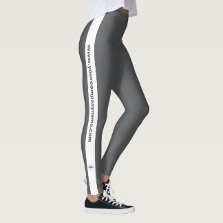 Aangepast logo & tekst promotionele grijze en witt leggings