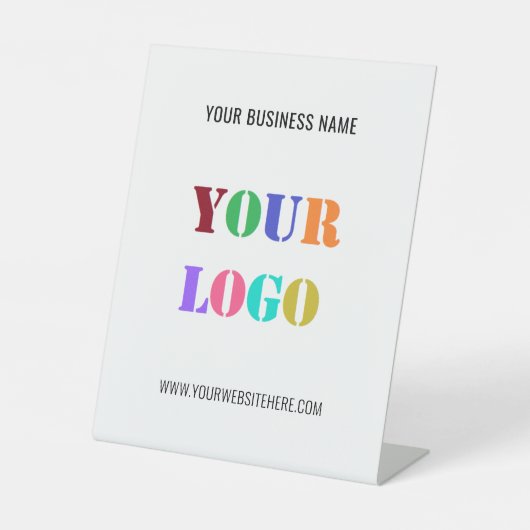Aangepast Logo Text Business Pedestal Sign Reclamebord Met Voetstuk (Voorkant)