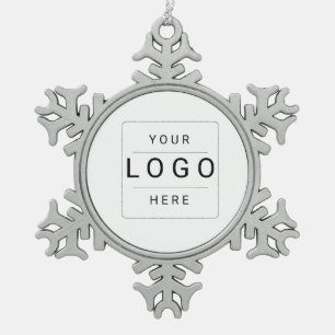 Aangepast logo tin sneeuwvlok ornament