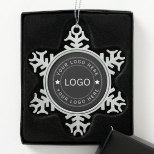 Aangepast logo tin sneeuwvlok ornament