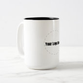 Aangepast logo tweekleurige koffiemok (Voorkant links)