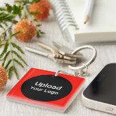 Aangepast logo uploaden | Gepersonaliseerd bedrijf Sleutelhanger (Voorkant Rechts)