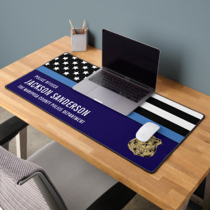 Aangepast logo van de politie voor handhaving van  bureaumat