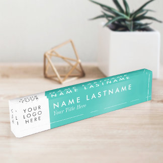 Aangepast Logo, vers Turquoise Blue Naambordje