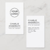 Aangepast logo verticaal modern minimalistisch visitekaartje (Voorkant / Achterkant)