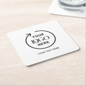 Aangepast Logo Vierkant Papier Onderzetter (Schuin)