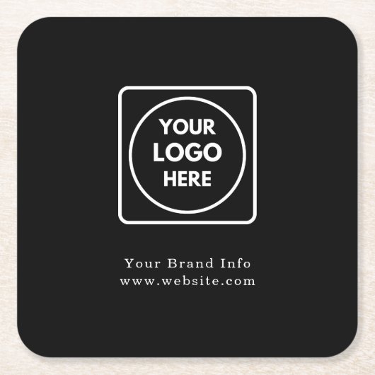 Aangepast Logo Vierkant Papier Onderzetter | Moder (Voorkant)