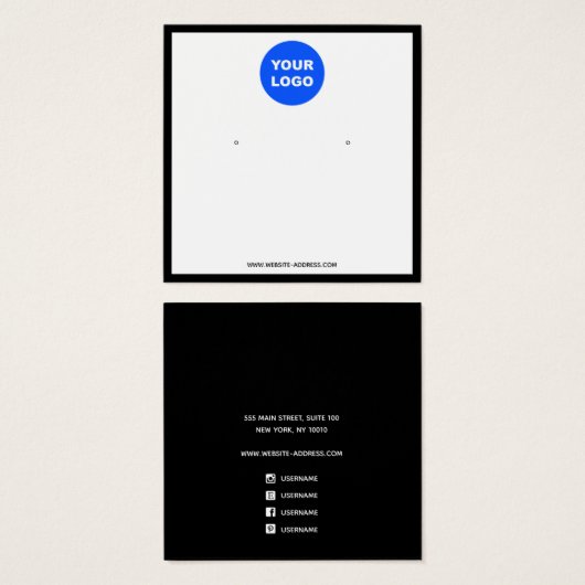 Aangepast Logo vierkante witte veroudering weergev Vierkante Visitekaartjes (Voorkant /achterkant)