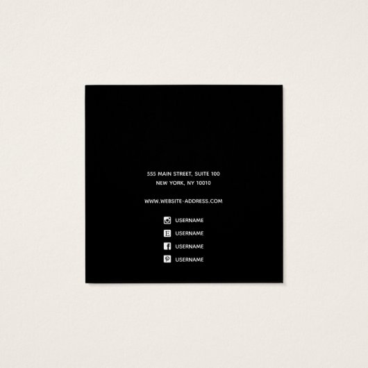 Aangepast Logo vierkante witte veroudering weergev Vierkante Visitekaartjes (Achterkant)