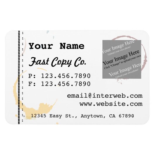 Aangepast Logo Visitekaartje Coffeestain Magnets Magneet (Horizontaal)