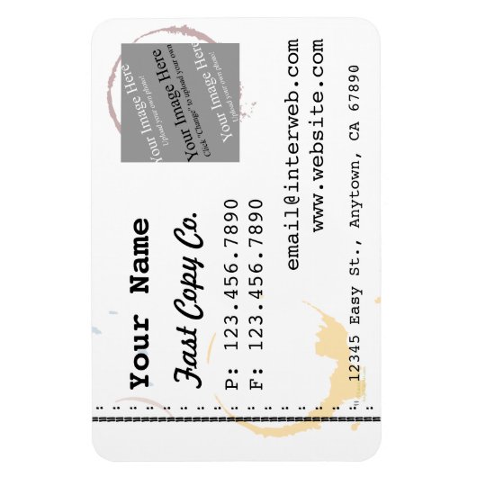 Aangepast Logo Visitekaartje Coffeestain Magnets Magneet (Verticaal)