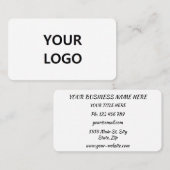 Aangepast Logo Visitekaartje Uw Colora en letterty (Voorkant / Achterkant)